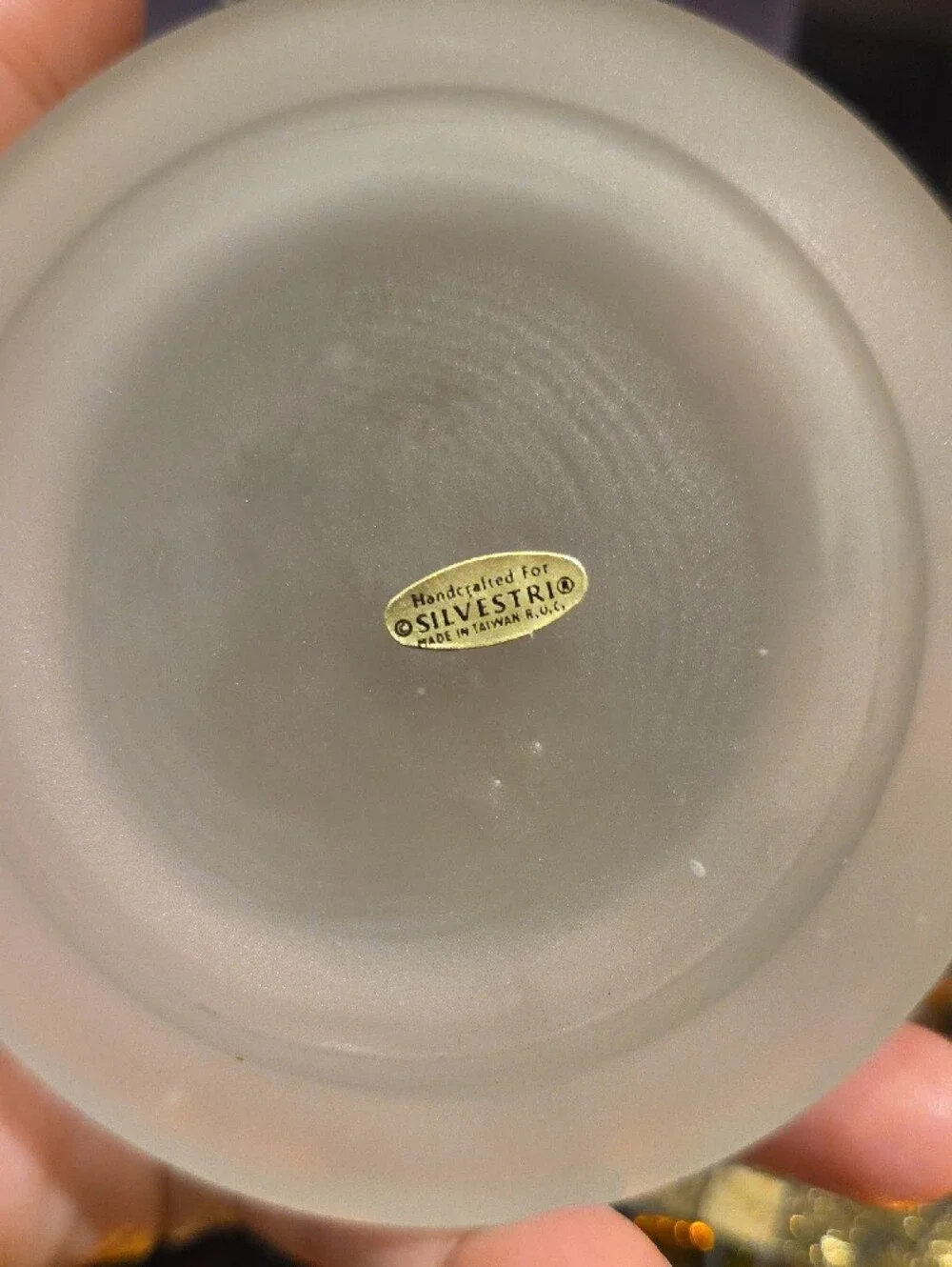 Silvestri Frosted White Glass Jar with Ornate Gold Lid